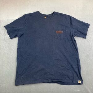 Carhartt Rugged T Shirt Navy Blue Relaxed Fit Mens XL Workwear